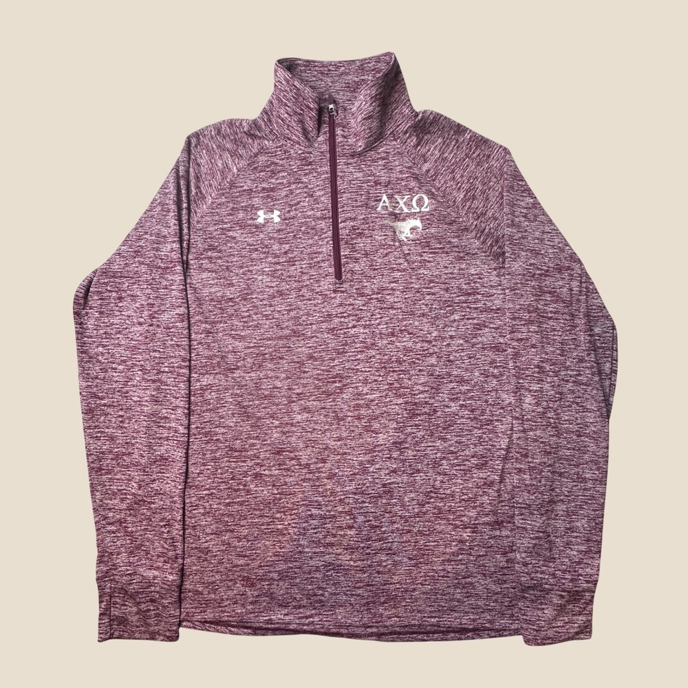 Under Armour Pullover Womens Large 1247777 Maroon Heathered Alpha Chi Omega AXO